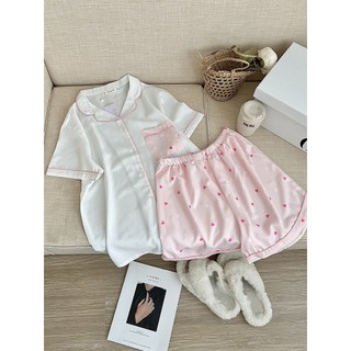 Đồ ngủ pyjama lụa mango cao cấp in hình dễ thương