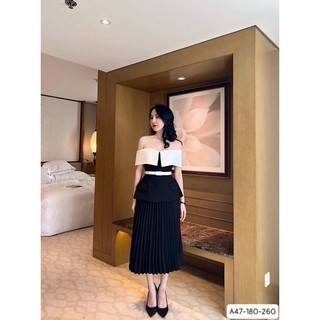 Áo peplum trễ vai kèm belt - A47 sang trọng, thanh lịch