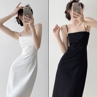 Váy Hai Dây Dáng Suông Viền Ngọc Siêu Sang Chảnh - Sena Dress