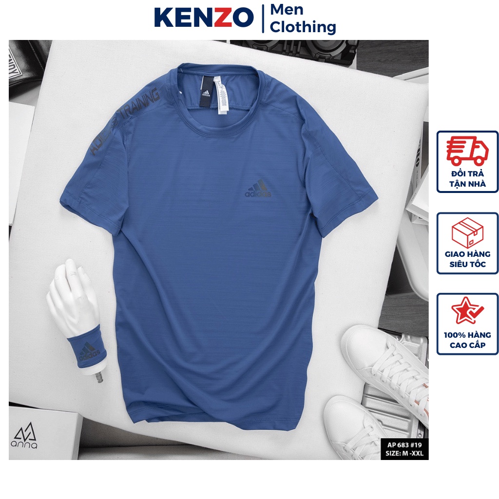 Áo thể thao nam Adidas mùa hè thun lạnh chất mát Hàng Cao Cấp Kenzo KN683 Áo thun nam thể thao form chuẩn đẹp nhiều màu