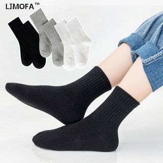 LJMOFA KIDS Set 6 Đôi Vớ Cotton Thấm Hút Mồ Hôi Màu Sắc Đơn Giản Dành Cho Các Bé 1-12 Tuổi