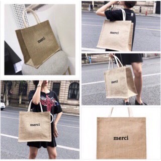 Túi cói đi biển MERCI