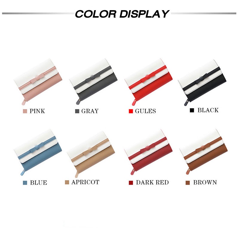 Ví Dài Cầm Tay Có Khóa Kéo Và Nhiều Ngăn Đựng Thẻ Sức Chứa Lớn Họa Tiết Nơ Trái Tim Nữ Tính Mới Cho Nữ