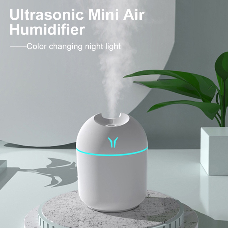 Máy Phun Sương Tạo Ẩm Không Khí Siêu Âm Mini 250ML Có Đèn LED