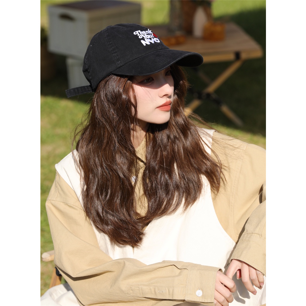 Mũ Lưỡi Trai Mềm Thêu Chữ Phong Cách Hàn Quốc Thời Trang Xuân Hè Cho Cặp Đôi