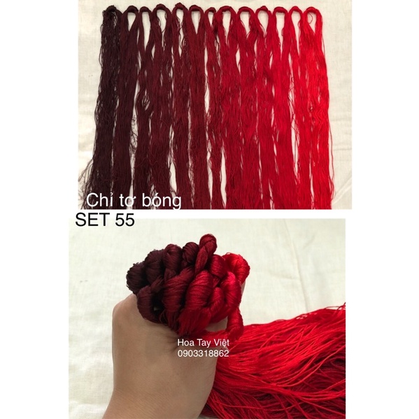 SET CHỈ TƠ BÓNG 55 ( 80gam)