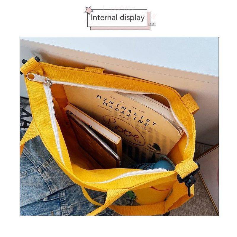 Túi Xách Canvas Sức Chứa Lớn Kiểu Dáng Đơn Giản Thời Trang Cho Nữ