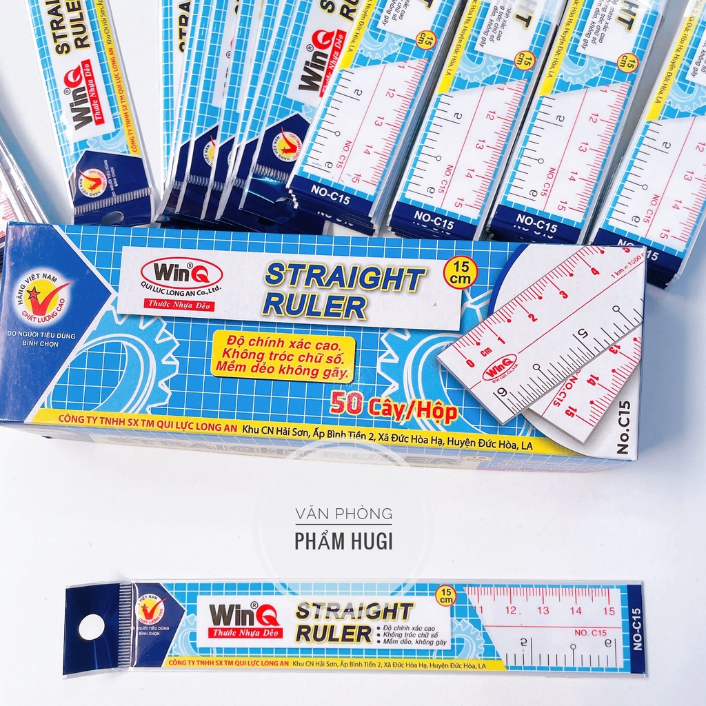 Set gồm 2 cây thước dẻo WINQ 15cm dành cho học sinh