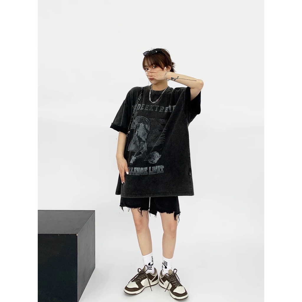 Áo Thun Wash Dáng Oversize Áo Phông Nam Nữ Cotton Co Giãn In Hình Mờ THUN WASH MỜ