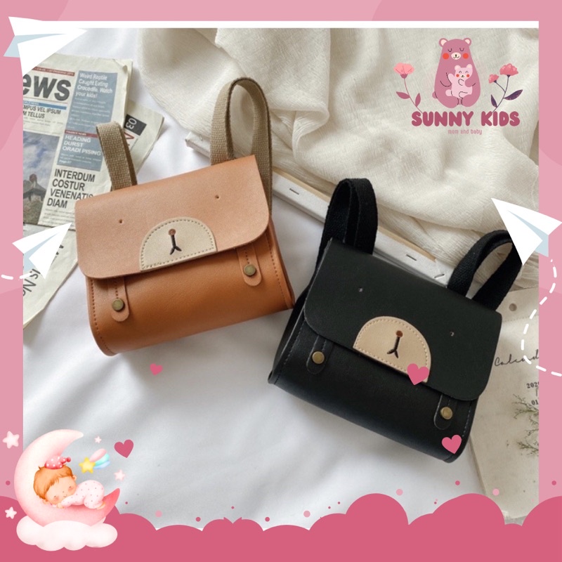 Balo Kute dễ thương (sẵn hàng) hình gấu da Pu cho bé siêu đáng yêu - Sunny Kids