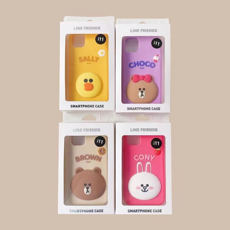 LINE FRIENDS Ốp Điện Thoại Silicon Mềm Hình Gấu Nâu Cony Sally 3D Cho iPhone 14 Pro Max 14 Plus 13 Pro Max 12 Pro Max 12 Pro 11 Pro Max 11