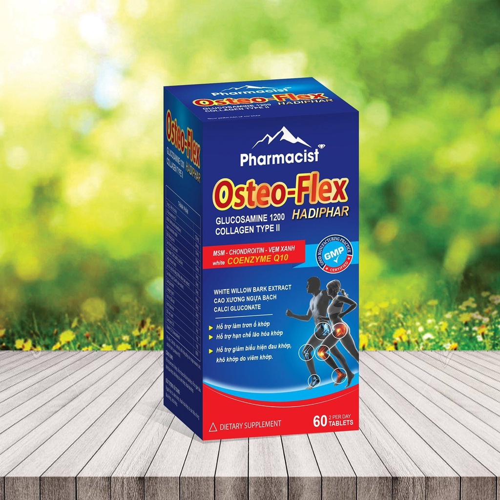 Viên Xương Khớp Osteo - Flex Hadiphar Glucosamine 1200 Hỗ Trợ Làm Trơn Ổ khớ, Hạn Chế Lão Hóa Khớp, Giảm Đau Khớp-60vien