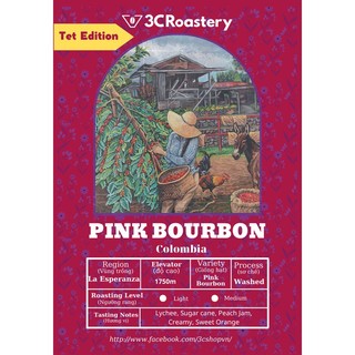 Cà phê nhập khẩu 100% Arabica nguyên chất Colombia Pink Bourbon pha coldbrew, V60 , espresso 100g - 3C Roastery
