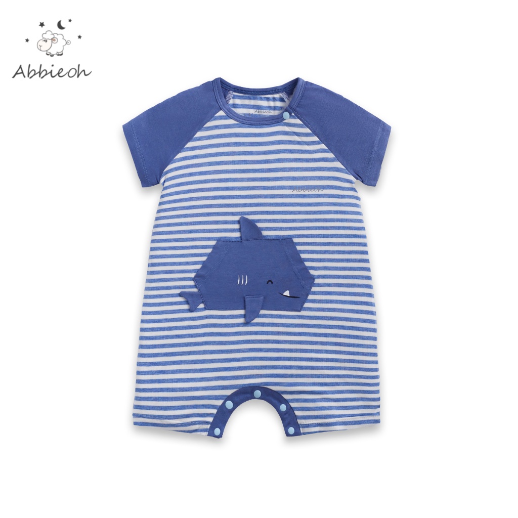 Bộ bodysuit cộc tay cotton ABBIEOH hình con vật và xe cho bé 6-12M BD503 BD502 BD533