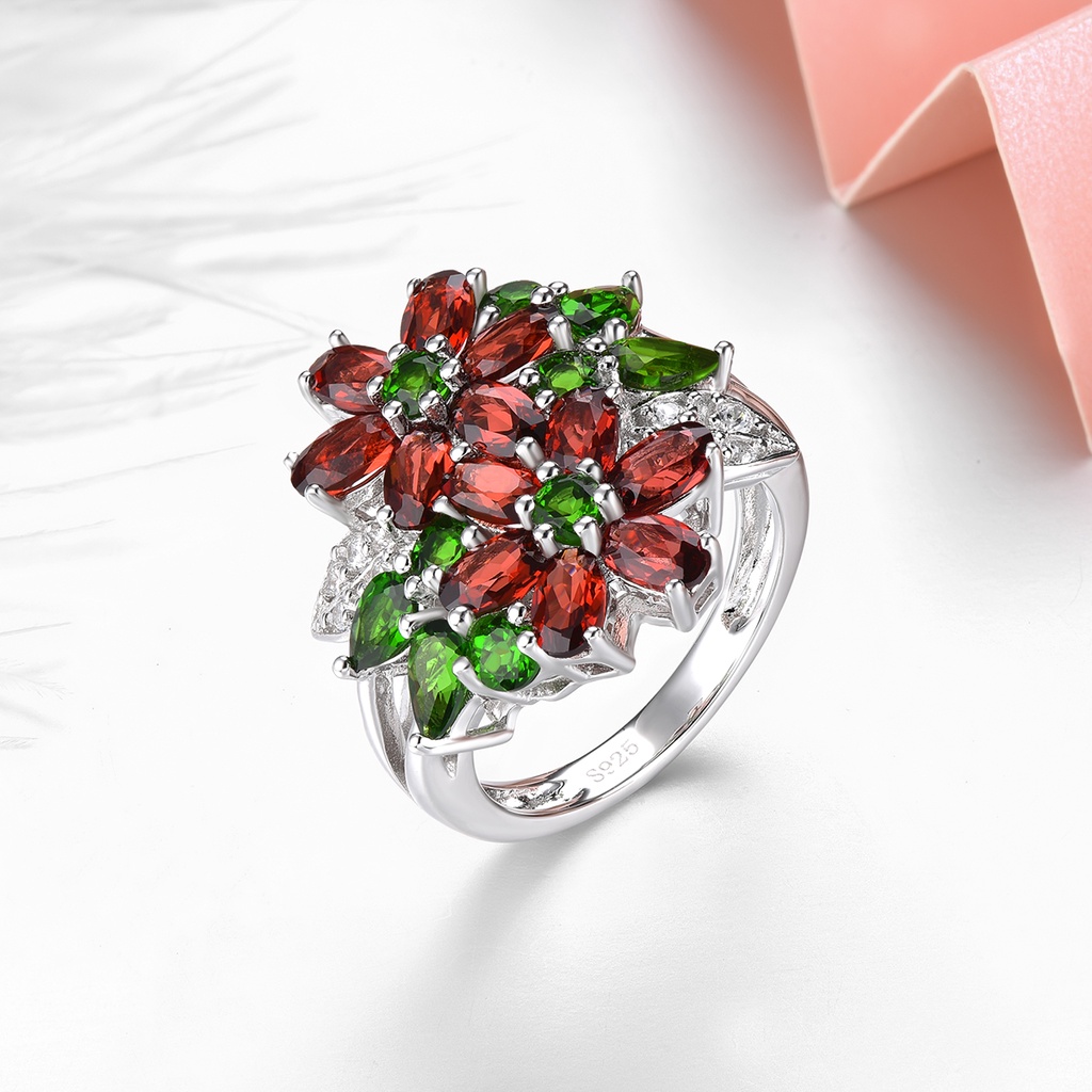 Nhẫn Mạ Bạc 925 925 Đính Đá Zircon Nhiều Màu Sắc Thời Trang Cho Nữ