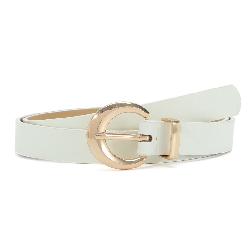 Thắt Lưng Da PU Khóa Vàng Đơn Giản Thời Trang Cho Nữ