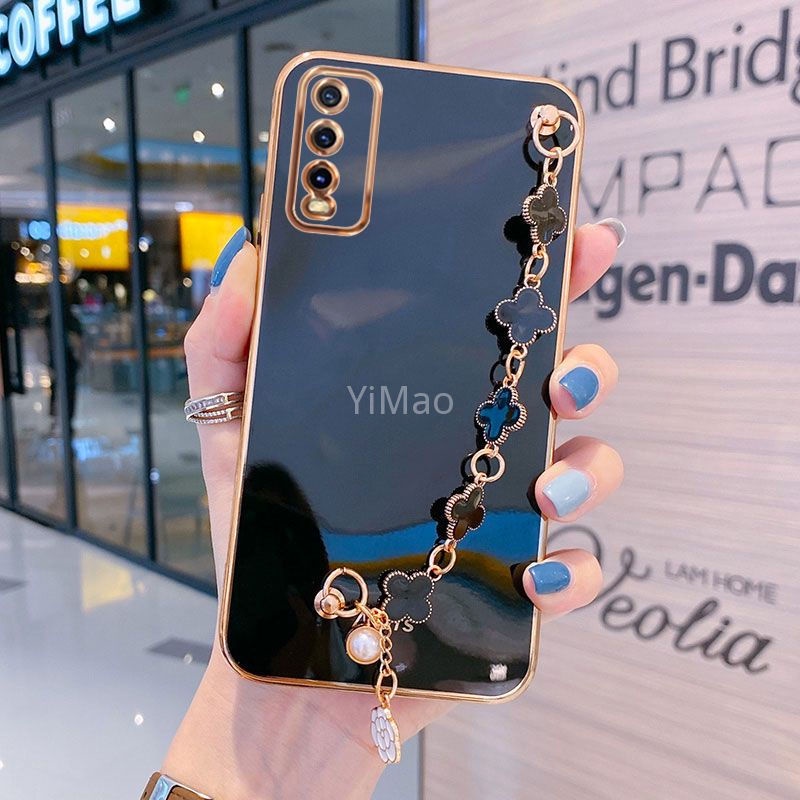 Ốp Điện Thoại Silicon Hình Cỏ Bốn Lá Cho Vivo V2027 V2029 V2026 V2032 V2042 V2043 V2022 V2023 V2025 V2024 V2040 v2035 v2036