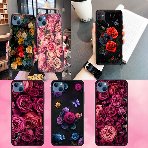 Ốp Điện Thoại Mềm In Hình Hoa Hồng Cho iPhone 5 5s SE 6 6s 6Plus 6sPlus 7 8 7Plus 8Plus X XS XR XS Max