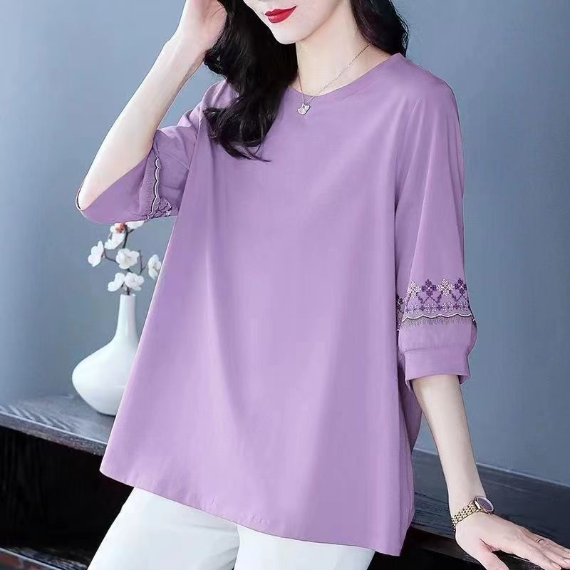 Áo Thun Tay Ngắn Dáng Rộng Thêu Họa Tiết Thời Trang Mới 2023 Cho Nữ