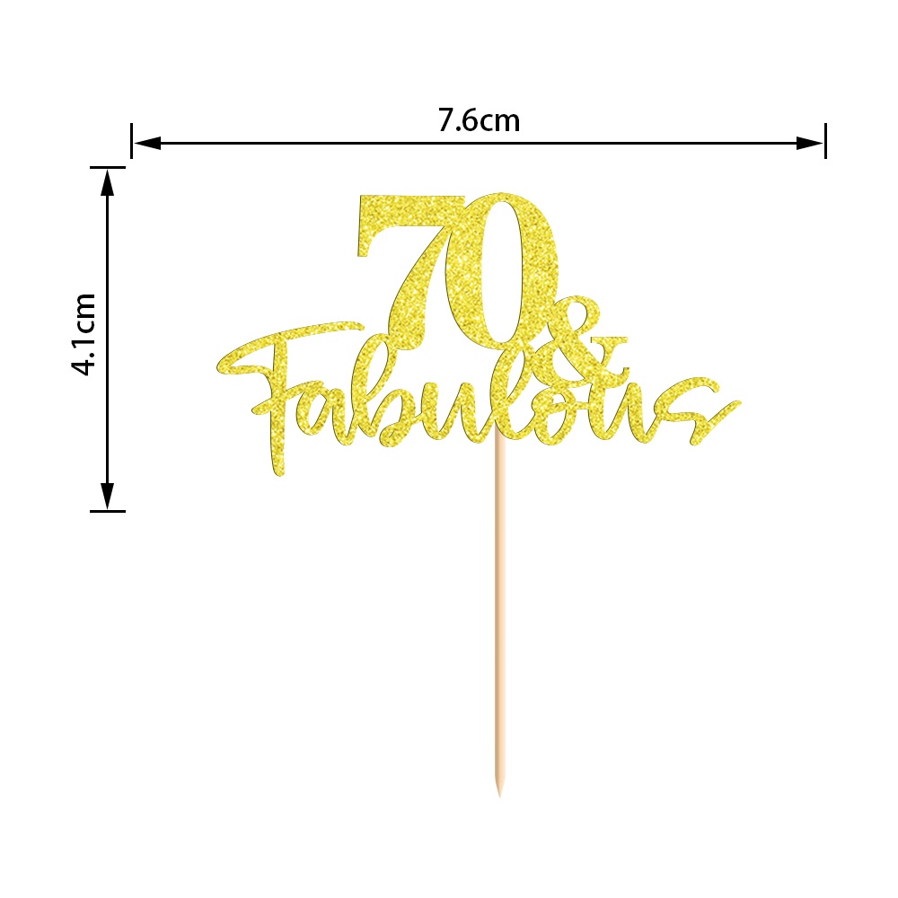 Bộ 24 trang trí bánh cupcake long lanh sinh nhật lần thứ 70