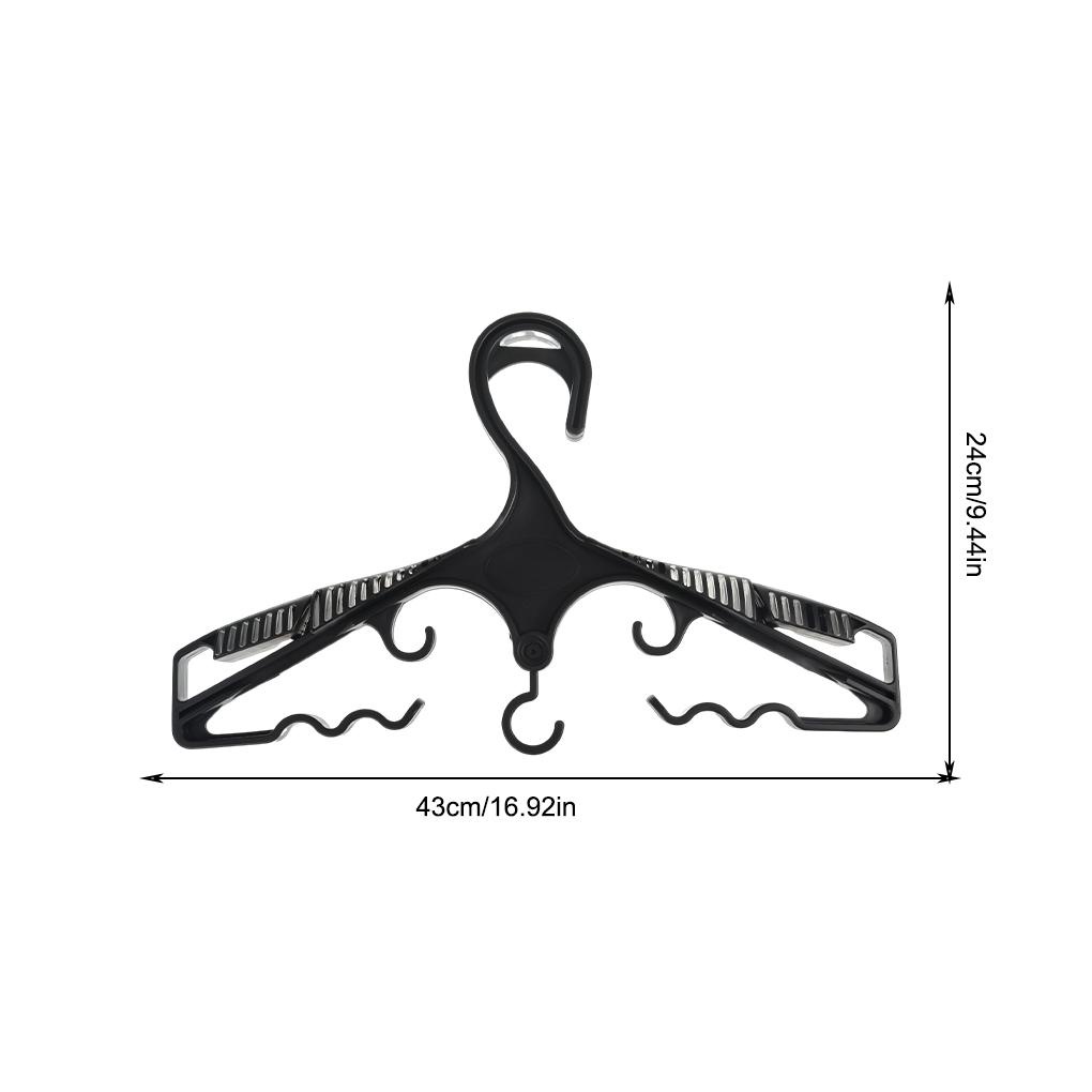 (runbu) Móc Treo Quần Áo Bằng Nhựa Màu Đen Thương Hiệu Mới Chịu Tải Nặng Dùng Ngoài Trời Không Cần Khoan Lỗ Thông Dụng