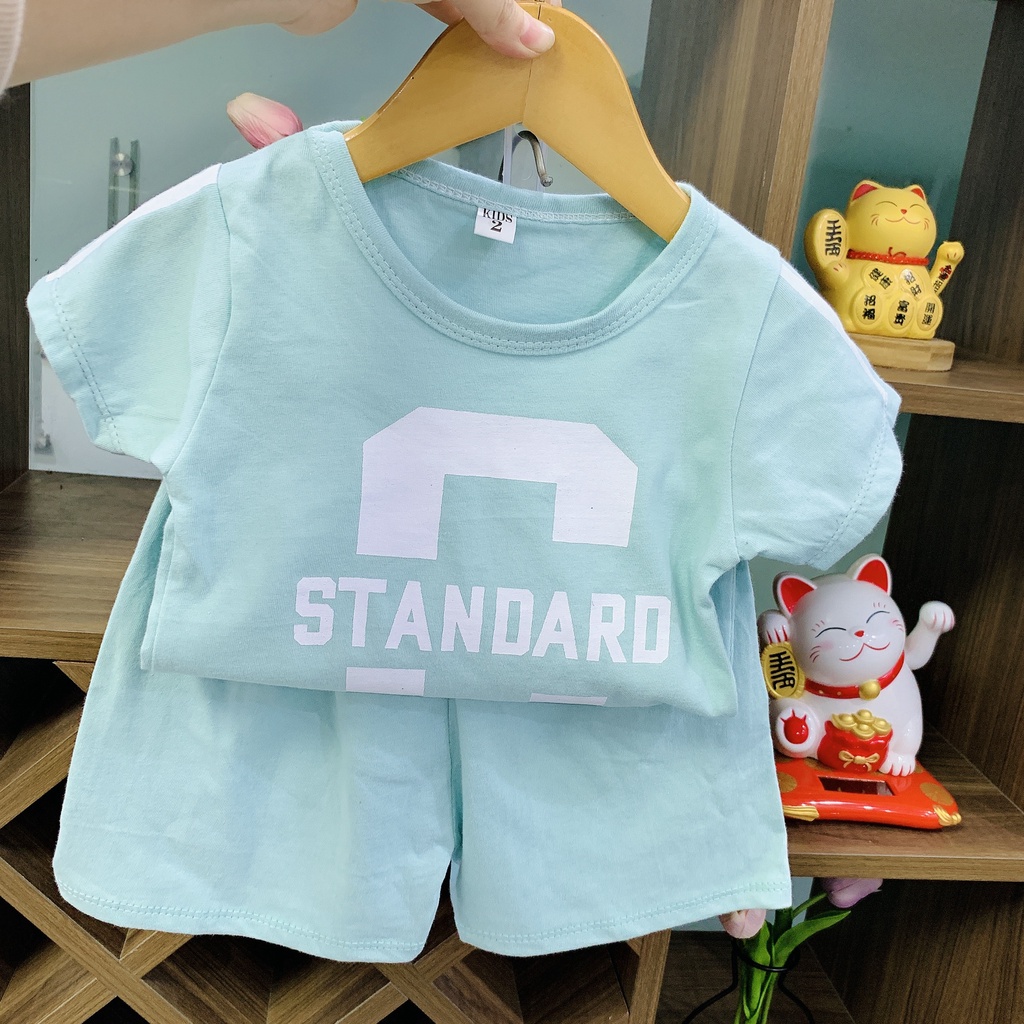 (10-22kg) Đồ bộ bé trai cộc tay DIVARI quần áo bộ chất thoáng mát in hình họa tiết chữ sắc nét sống động 002