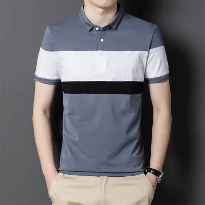 Áo polo cotton Tay Ngắn Phối Màu Tương Phản Thời Trang Mùa Hè Chất Lượng Cao Cho Nam