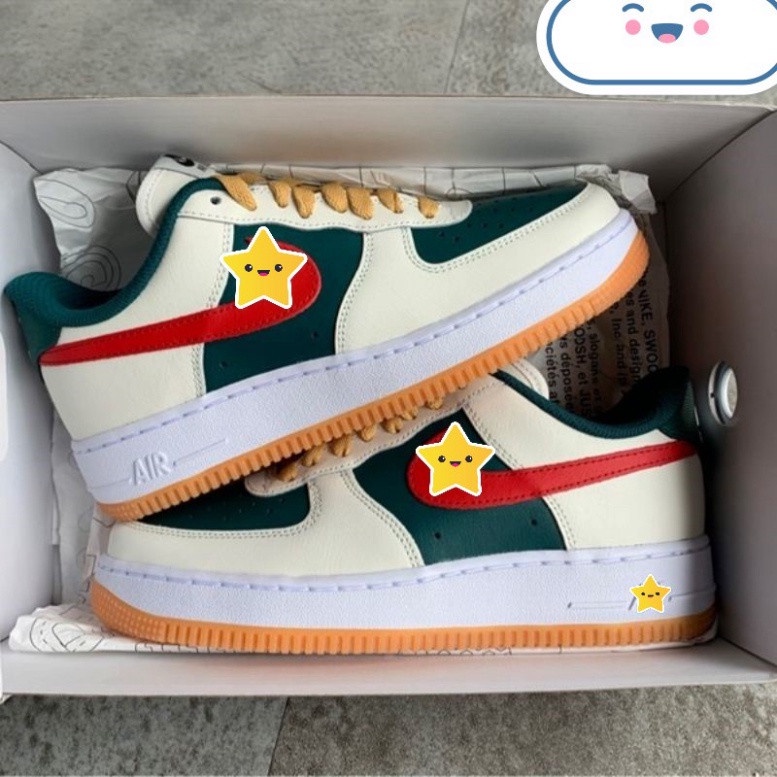 Giày AF1 Gucci, Giày Thể Thao Nike Gucci Xanh Đỏ Cao Cấp Đủ Full Qùa Tặng Size 36-43