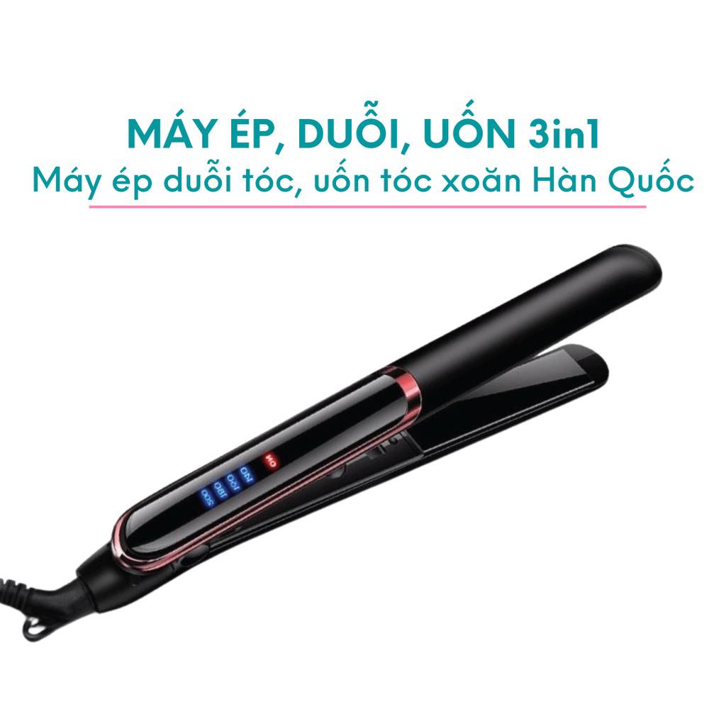 Máy Ép Duỗi Tóc Uốn Tóc Xoăn Hàn Quốc 3in1 Thanh Gốm Là Tóc Nhanh Giúp Kẹp Thẳng Tóc Tránh Hư Tổn Máy Ép Kemei 2219
