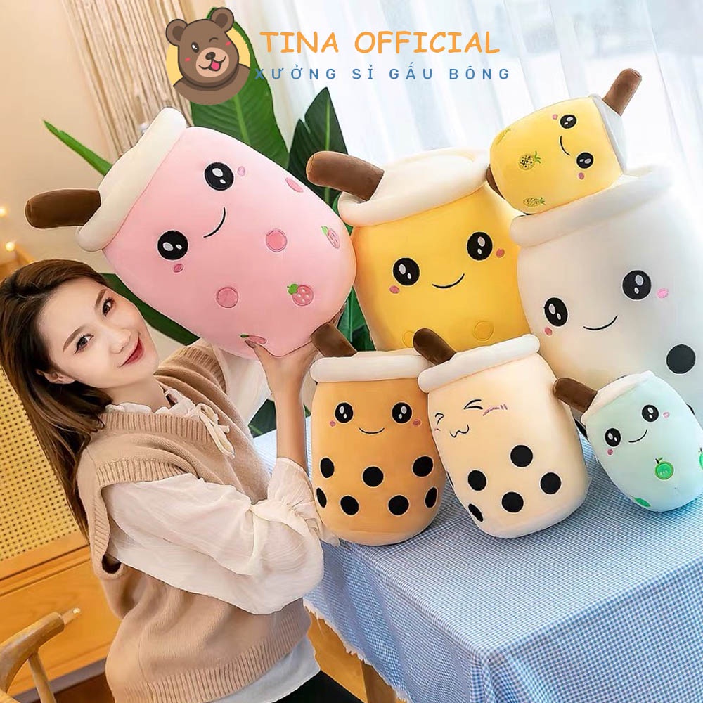 Gấu bông Trà Sữa Baby mini, gối ôm siêu dễ thương, thú nhồi bông nhiều màu 35 cm TINA OFFICIAL
