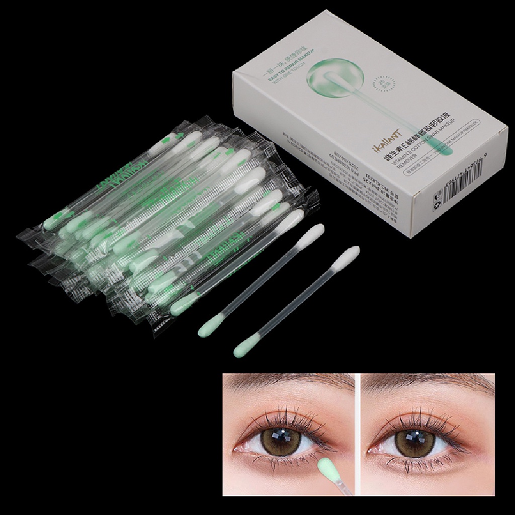 Hộp 25 Bông Tăm Hai Đầu Trang Điểm Mắt / Mặt adawnshbhyu
