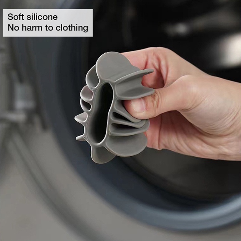 ♕4 Quả Bóng Giặt Đồ Dụng Cụ Bắt Lông Mèo Máy Giặt Bằng Silicon Có Thể Tái Sử Dụng Dụng Dụng Cụ Tẩy Lông Thú Cưng Mềm Mại Không Làm Tổn Thương Quần Áo Chống Rối Dụng Cụ Làm Sạch Quần Áo HSU