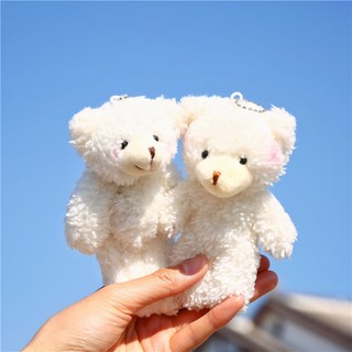 Móc Khóa Gấu Nhồi Bông Đính Ngọc Trai Dễ Thương