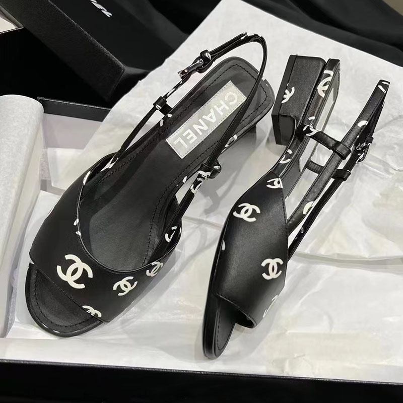 Sandal Cao Gót Hở Mũi Chất Liệu Da Phong Cách Retro 2023 Cho Nữ