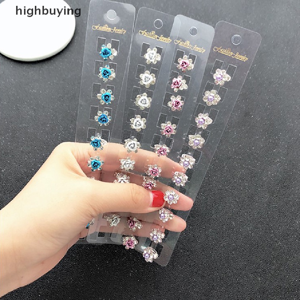 Set 10 KẹP TóC HìNh Bông Hoa ĐíNh Kim Cương Giả ThờI Trang Cho Bé