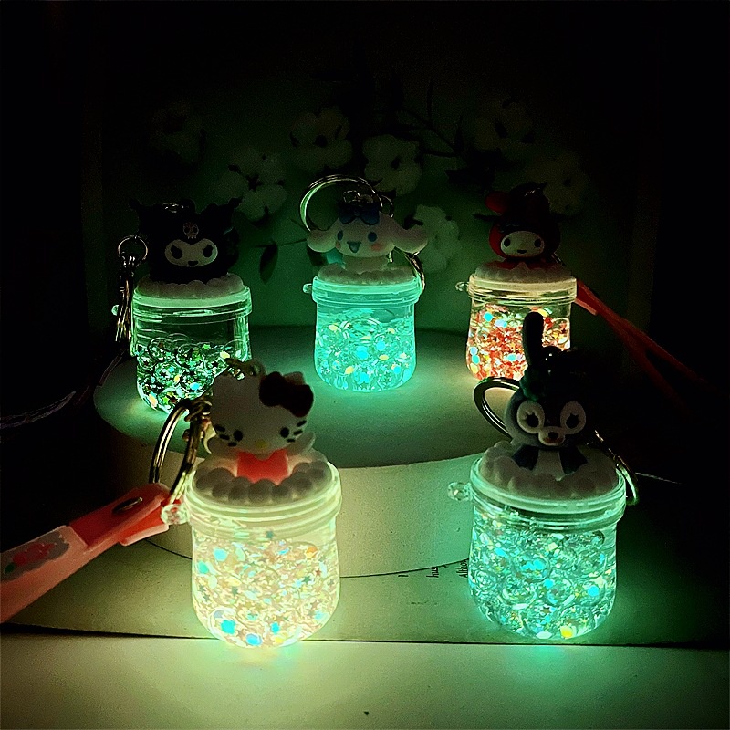 Móc Chìa Khóa Hình Bình Đựng Dầu Gội Nổi Trên Mặt Nước Bằng Acrylic Kiểu Hoạt Hình Dễ Thương