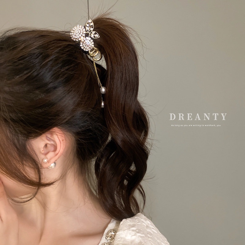 Kẹp Tóc Cá Mập Đính Kim Cương Giả Thời Trang Hàn Quốc