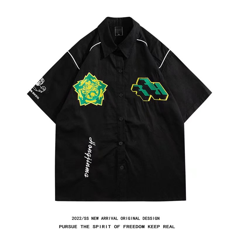 Áo polo Ngắn Tay Dáng Rộng Thời Trang Retro Mỹ Dành Cho Nam Và Nữ 2023 / Size M-3XL