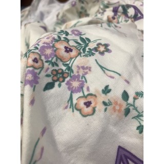 Vải thun cotton hoa tím