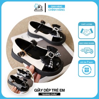Giày búp bê bé gái sz 26-31 đính nơ,giày công chúa quai ngang da mềm hàng quảng châu cao cấp fullbox