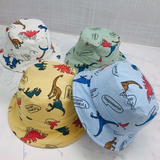 Mũ Nón Trẻ Em Cho Bé Trai Bé Gái Vành Tròn Họa Tiết Khủng Long Dễ Thương