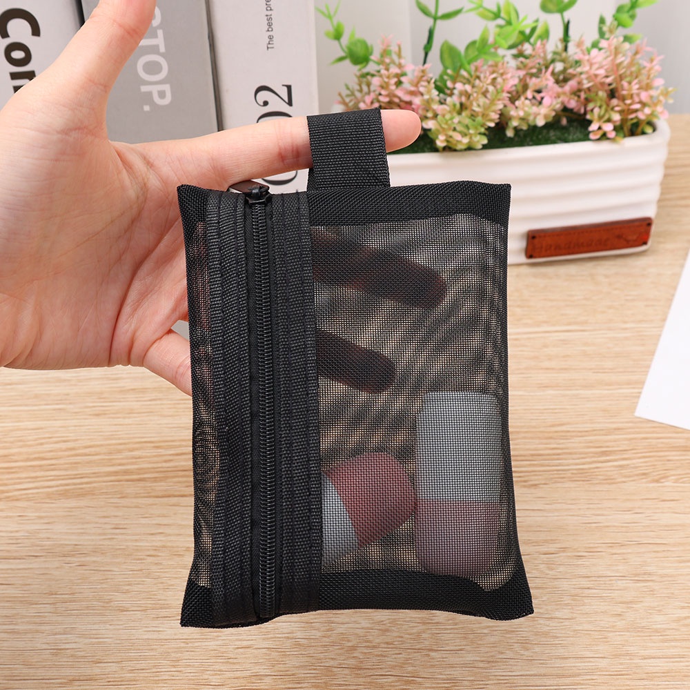 1 Túi Lưới Màu Đen Đựng Mỹ Phẩm Tiện Lợi Khi Đi Du Lịch