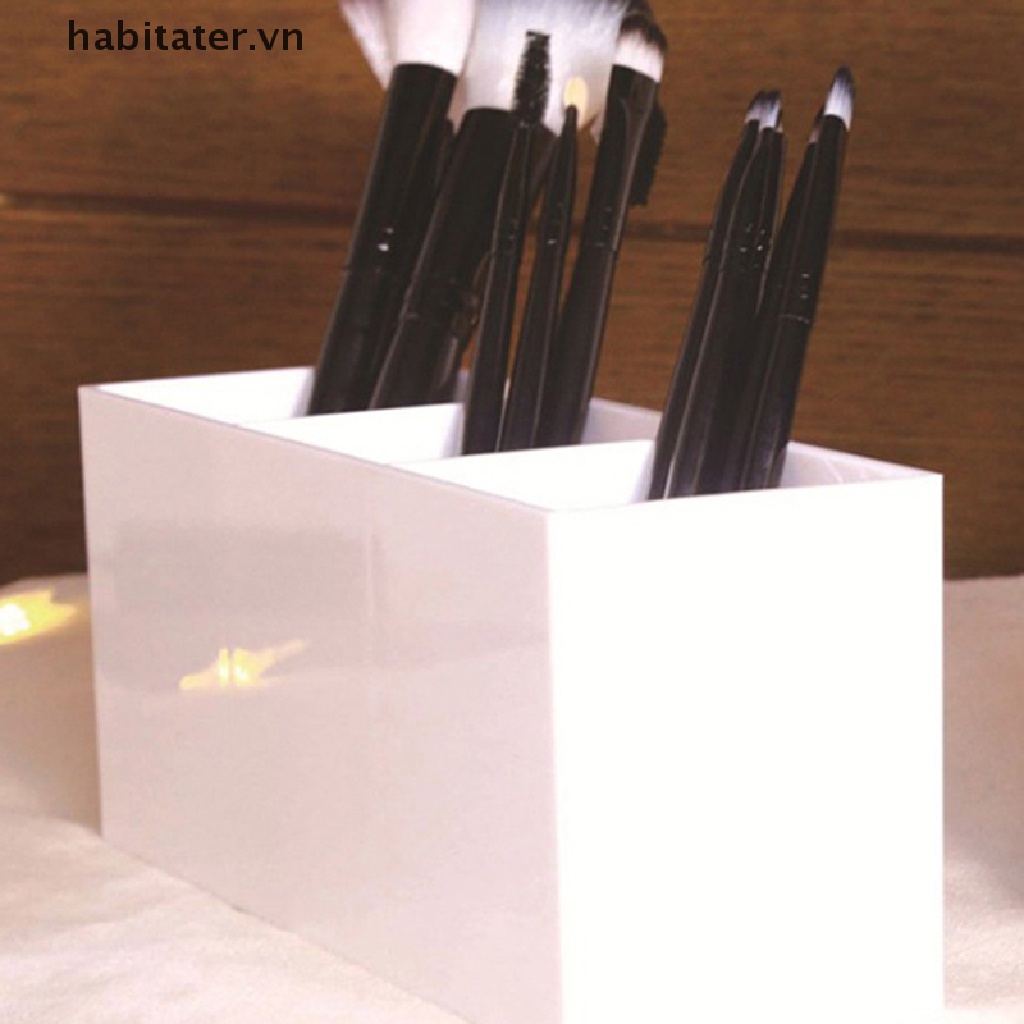 Khay Đựng Cọ Trang Điểm Bằng Acrylic 3 Ngăn Tiện Dụng
