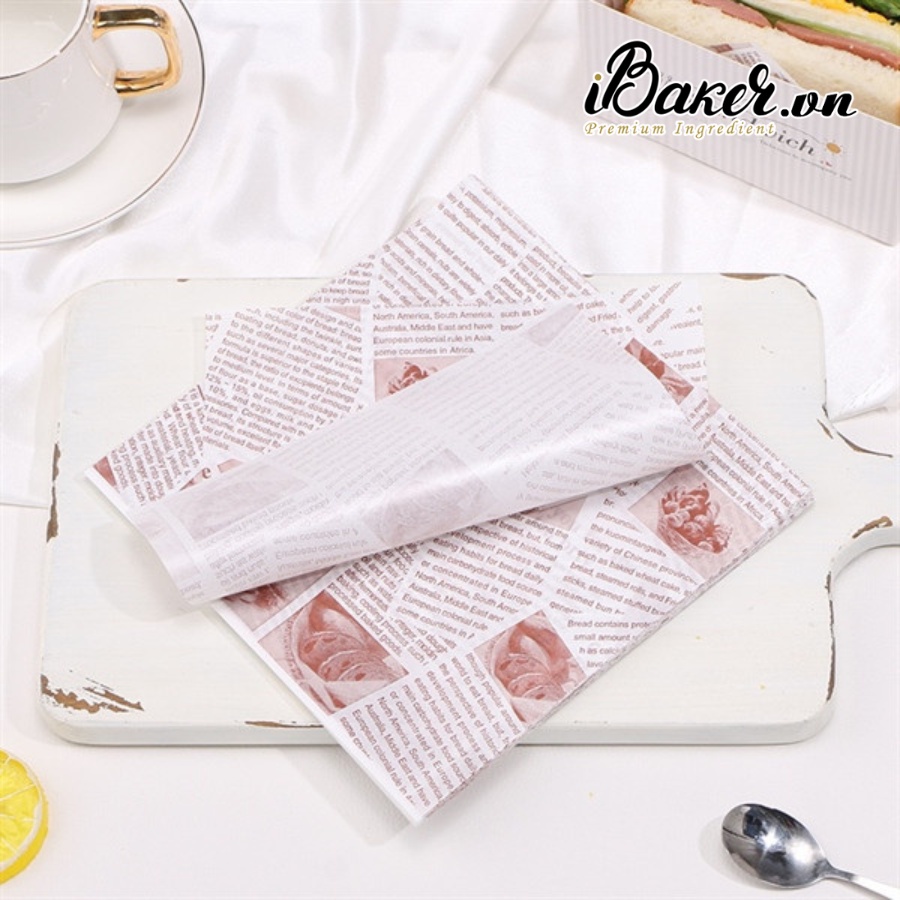 [Xấp 100] Giấy lót bánh Bento, giấy lót hộp bã mía 18*18cm đựng bánh mochi kem sữa