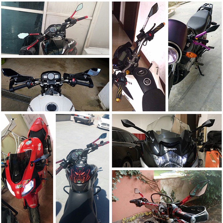 Gương Chiếu Hậu Hai Mặt Bằng Hợp Kim Nhôm Chuyên Dụng Cho Xe Mô Tô Bajaj Pulsar NS200 NS 200