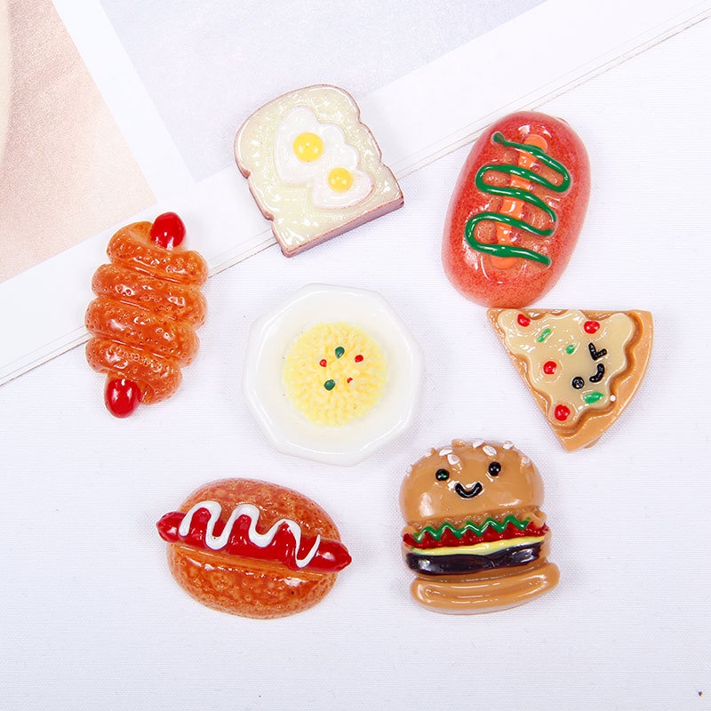 Charm đồ ăn trang trí slime, trang trí mô hình, ốp điện thoại DIY