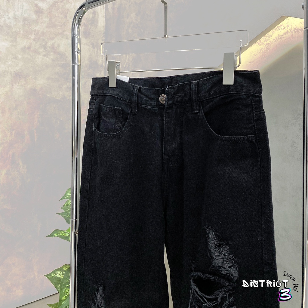 Quần Jeans đen Streetwear tôn dáng cho nam