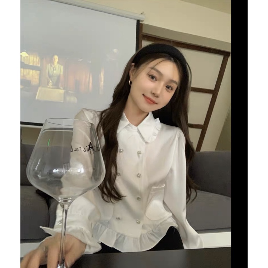 Áo sơ mi cổ bèo cúc đá SMcucda099