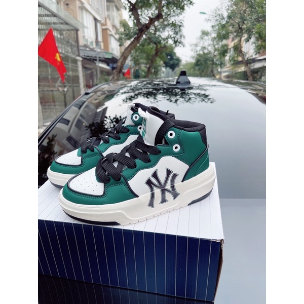 Giày thể thao sneaker mlb liner, giày sneaker mlb xanh lá cổ cao bản cao cấp ảnh thật