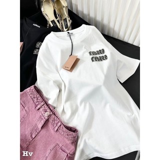 Áo phông miumiu đính đá cao cấp